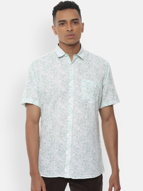 

Van Heusen Sport Men White & Green Slim Fit Printed Casual Shirt