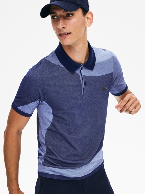 

Lacoste Men Blue Colourblocked Polo Collar T-shirt