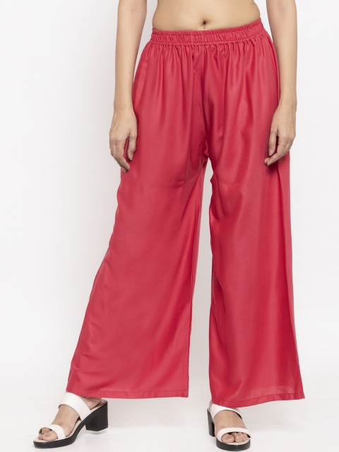 

NEUDIS Women Pink Solid Wide Leg Palazzos
