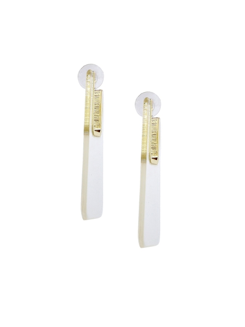 

Bellofox Transparent & Gold-Toned Geometric Drop Earrings