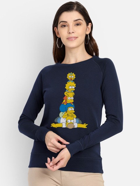 

Free Authority Women Navy Blue Simpsons Print Sweatshirt