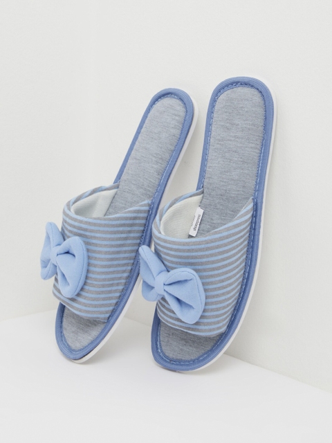 

shoexpress Women Blue & Grey Striped Sliders