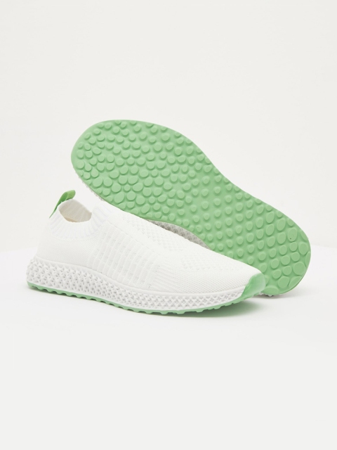 

shoexpress Women White Textile Walking Shoes