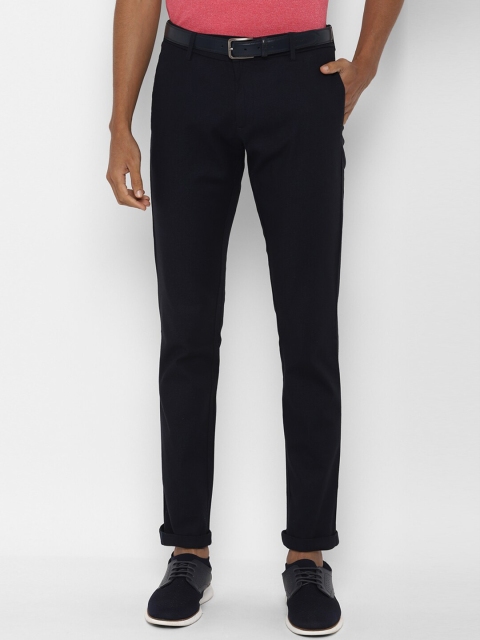Allen Solly Men Navy Blue Slim Fit Solid Regular Trousers