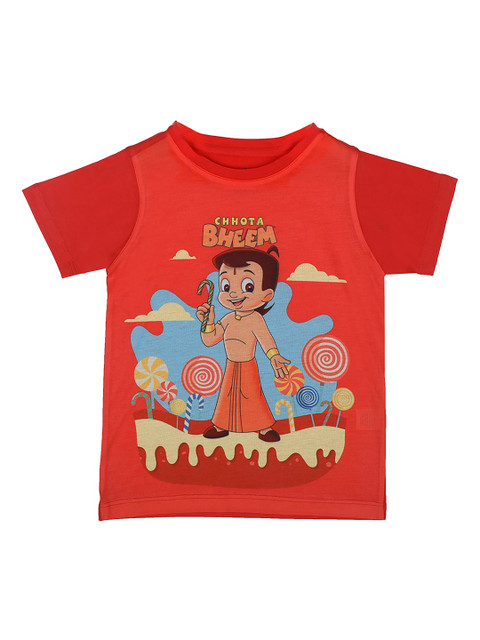 

Chhota Bheem Boys Red Printed Round Neck T-shirt