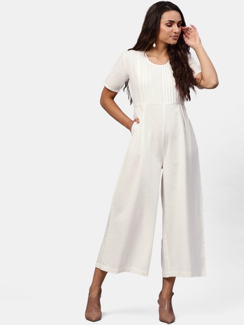 

DIVA WALK EXCLUSIVE Women White Solid Palazzo Jumpsuit