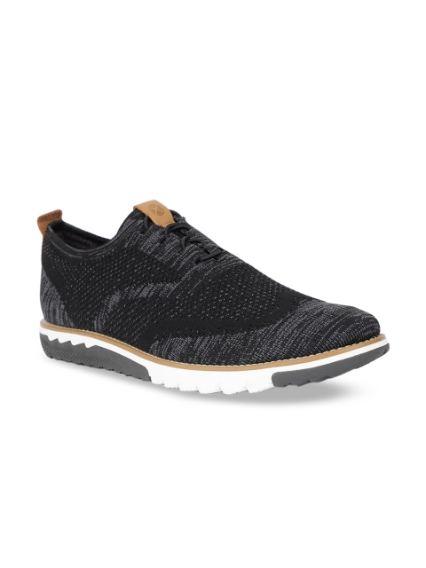 

Hush Puppies Men Black Textured Oxfords