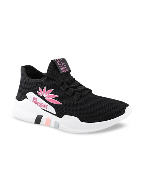 

Shoetopia Girls Black Woven Design Sneakers