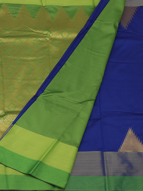 

Pothys Blue & Green Art Silk Solid Saree