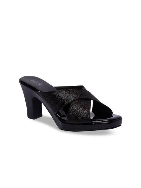 

Inc 5 Women Black Shimmery Black Block Heels
