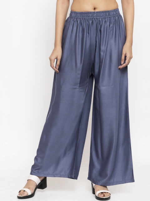 

NEUDIS Women Grey Solid Wide Leg Palazzos