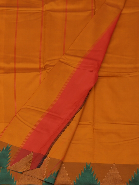 

Pothys Orange Solid Saree