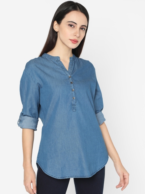 

Deal Jeans Women Blue Solid Shirt Style Top