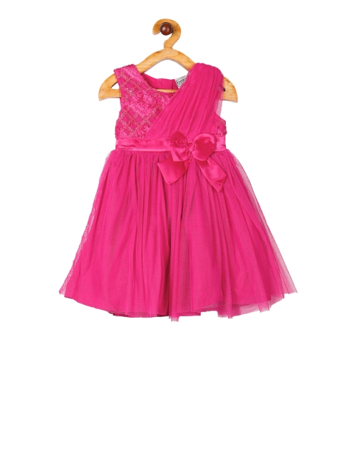 

Cherokee Girls Fuchsia Solid Fit and Flare Dress