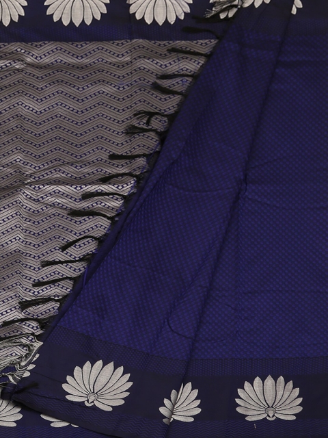

Pothys Navy Blue Solid Art Silk Saree