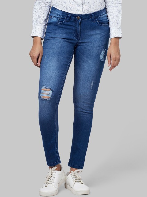 

Park Avenue Woman Women Blue Skinny Fit Mid-Rise Mildly Distressed Jeans