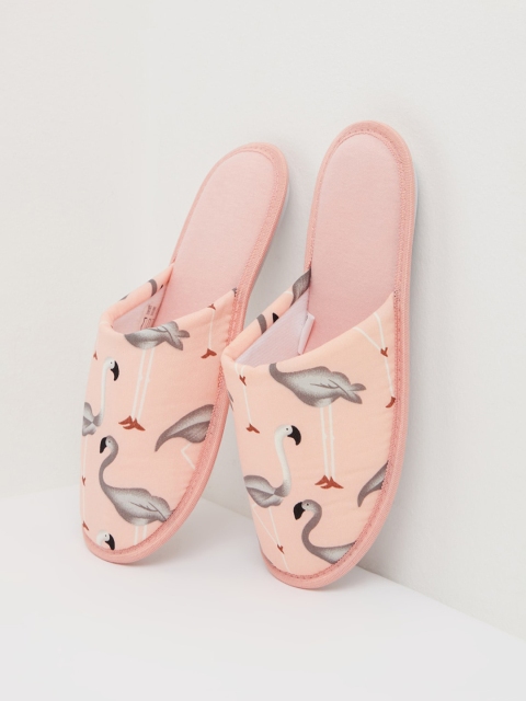 

shoexpress Women Pink Flamingo Print Bedroom Slippers