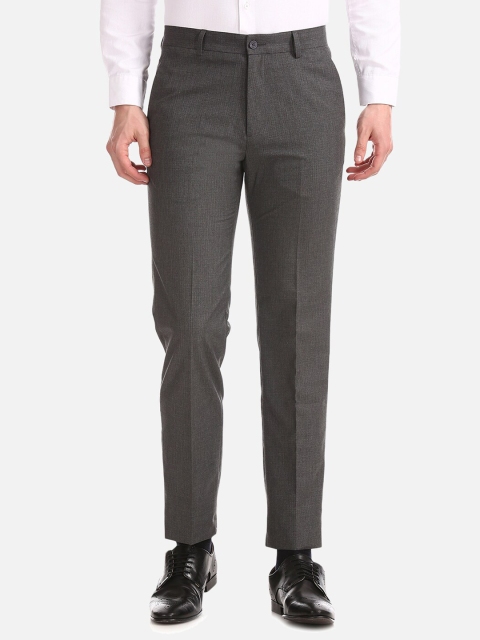 

Excalibur Men Grey Slim Fit Solid Formal Trousers