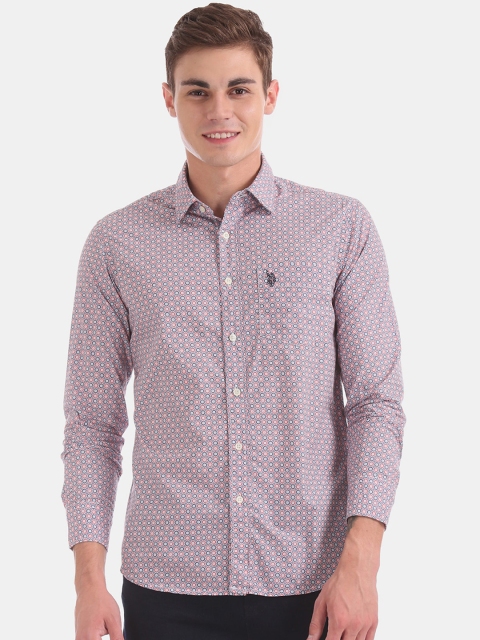 

U.S. Polo Assn. Men Multicoloured Regular Fit Printed Casual Shirt, Multi