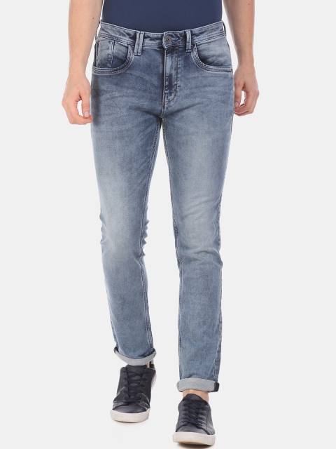 

Ed Hardy Men Blue Slim Fit Mid-Rise Low Distress Jeans
