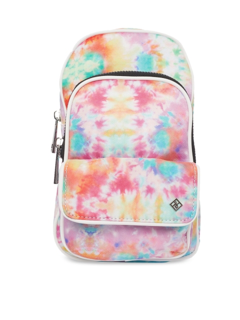 

Call It Spring Men Pink & Blue Printed Backpack