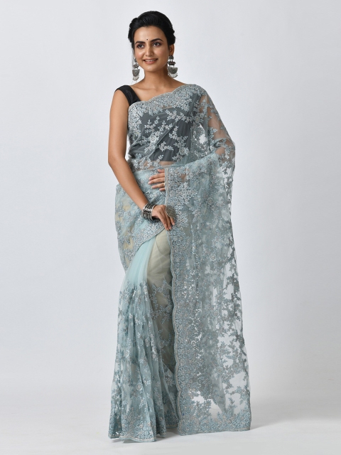 

RANGOLI Blue Woven Design Art Silk Saree