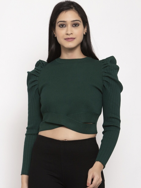 

Global Republic Women Green Solid Pullover Sweater