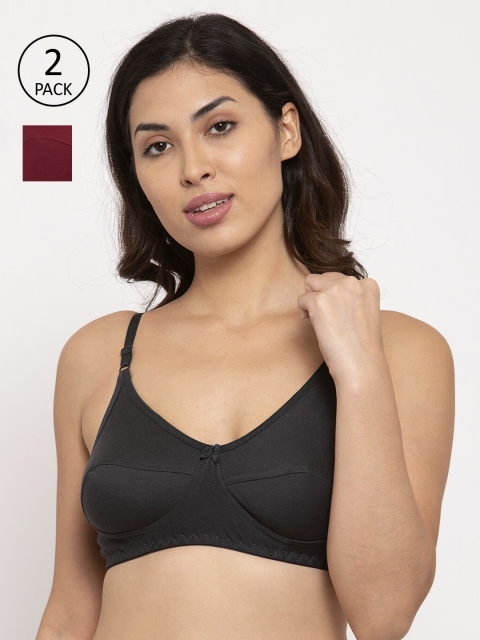 

Innocence Pack of 2 Solid Everyday Bras BBAPLIN90545_28, Grey