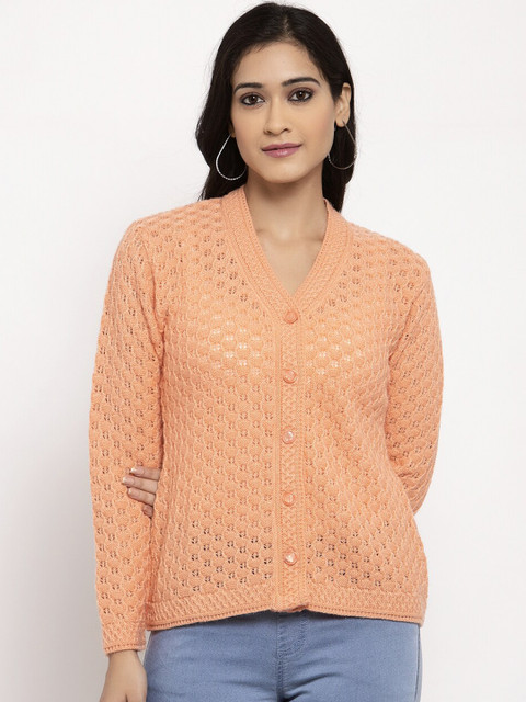 

Global Republic Women Pink Self-Design Cardigan