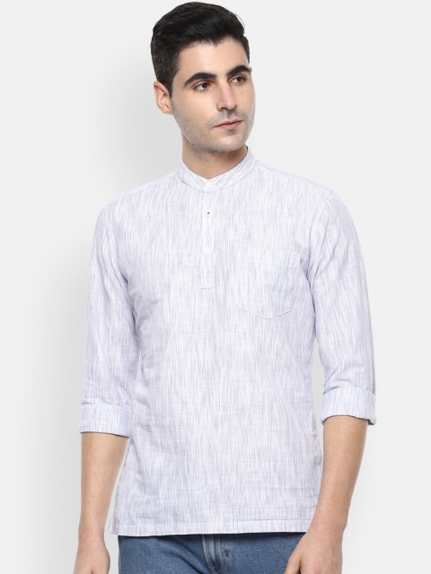 Louis Philippe Sport Men White Slim Fit Printed Casual Shirt