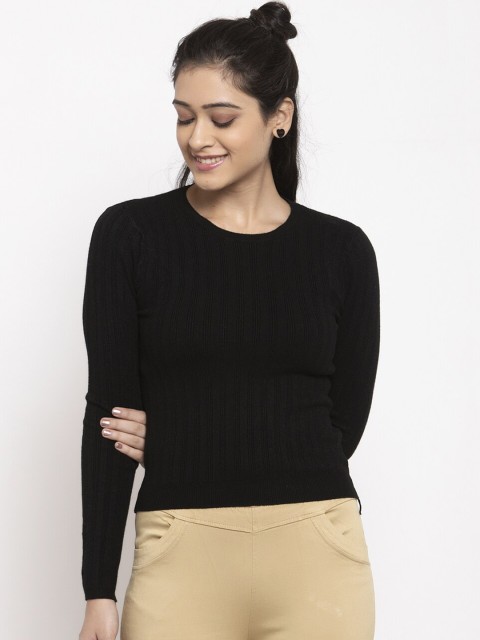 

Global Republic Women Black Ribbed Pullover
