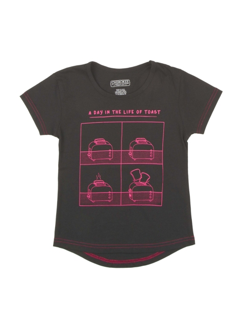

Cherokee Girls Black Printed Top