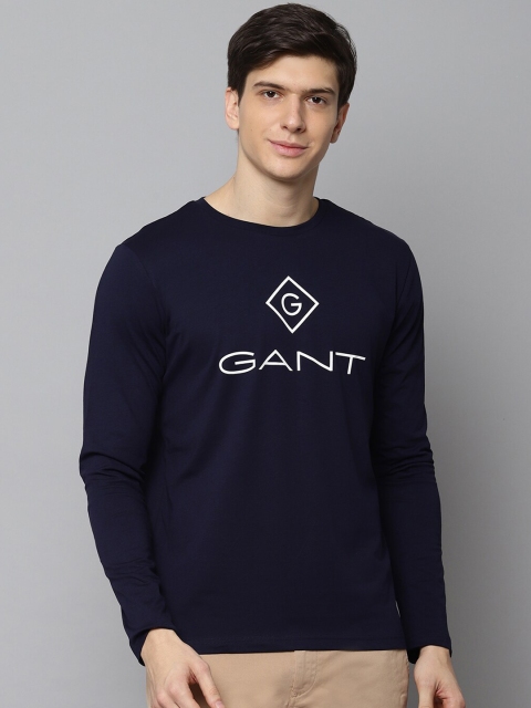 

GANT Men Navy Blue Printed Sweatshirt
