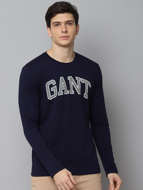 

GANT Men Navy Blue Printed Sweatshirt