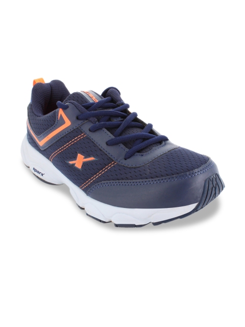 

Sparx Men Navy Blue & Orange Solid Running Sports Shoes