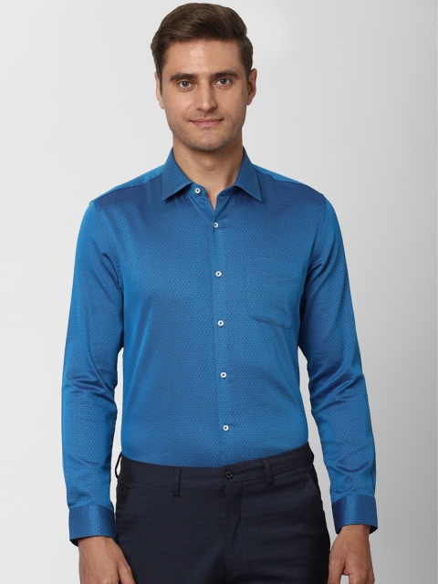 

Peter England Elite Men Blue Slim Fit Printed Formal Shirt