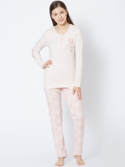 

Sweet Dreams Women Pink Printed Night Suit