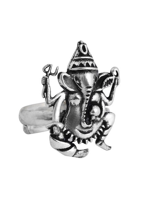 

Rubans Oxidized Silver-Plated Handcrafted Divine Ganesha Finger Ring