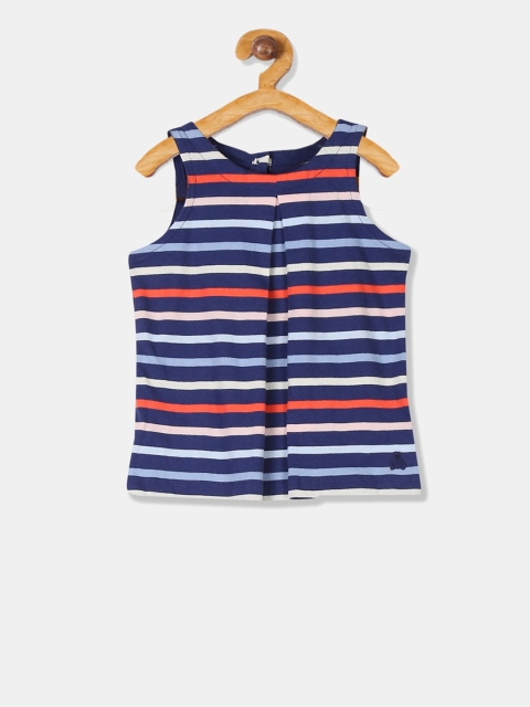 

GAP Boys Navy Blue Striped Round Neck T-shirt
