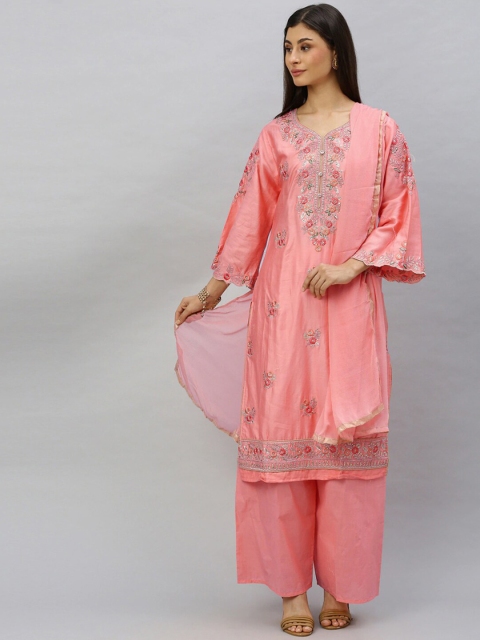 

Ishin Pink Cotton Blend Unstitched Dress Material