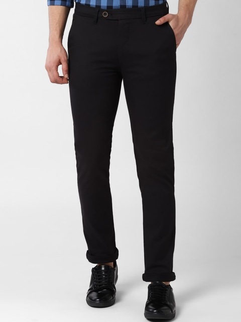 

Peter England Casuals Men Black Slim Fit Solid Regular Trousers