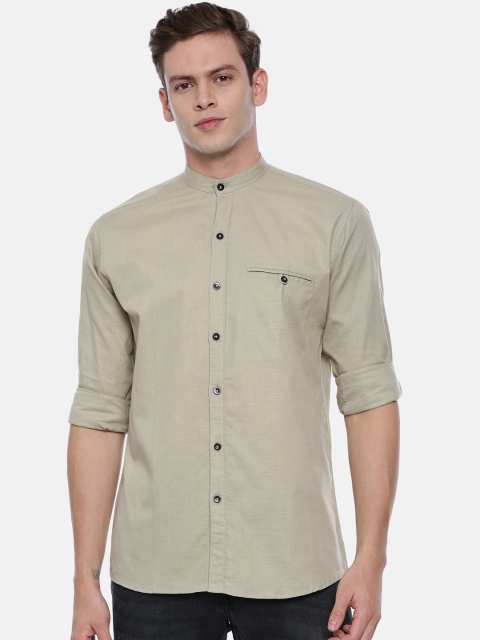 

ROLLER FASHIONS Men Taupe Slim Fit Solid Casual Shirt