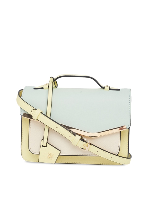 

Call It Spring Green & Yellow Colourblocked Satchel Bag
