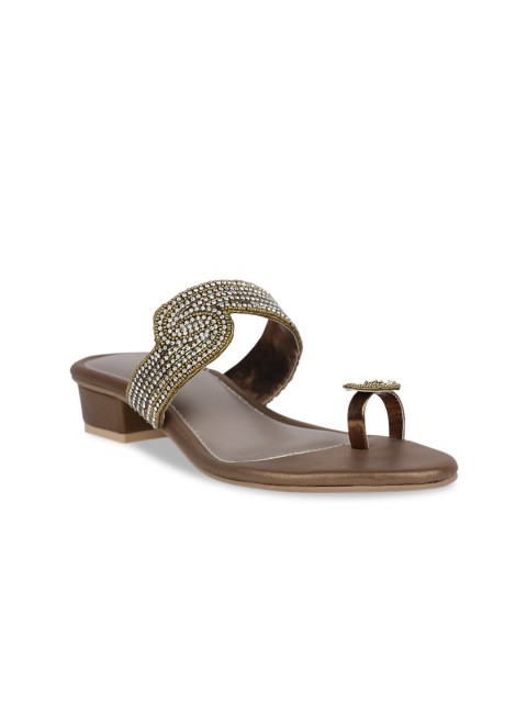 

Bata Women Brown Embellished Block Heels