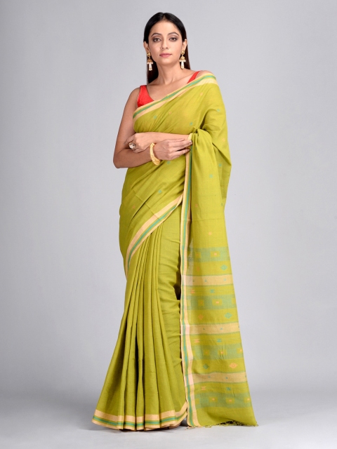 

Mitera Green Pure Cotton Woven Design Taant Saree