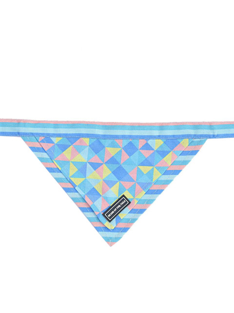 

Heads Up For Tails Blue & Yellow Geometric Dog Bandana