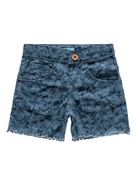 

Kid Studio Girls Navy Blue Printed Regular Fit Regular Shorts