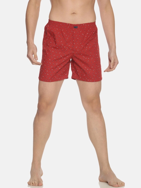 

IVOC Men Red Printed Pure Cotton Boxer