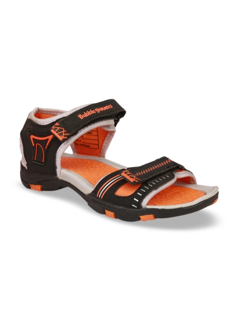 

Bubblegummers Boys Black & Orange Sports Sandals
