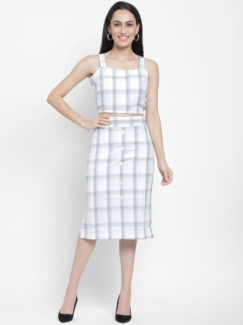 

NIXX Women White Checked Co-ordinate Sets Dress